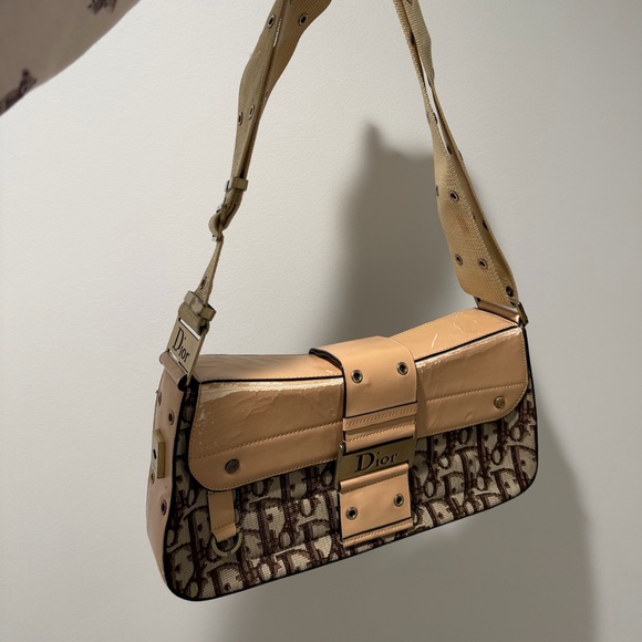 Dior Handbags - Dior Vintage Columbus Beige and Brown Shoulder Bag